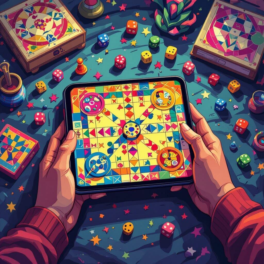 Ludo King Mobile Game Art in Digital Style