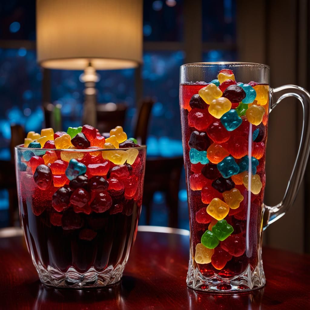 Gummy Bears and Soda Still Life