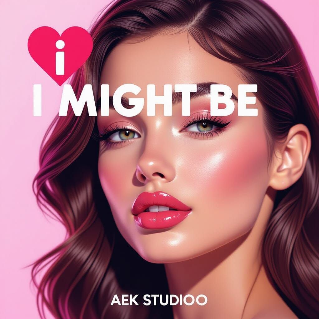 AI Album Cover: Glossy Lips in 3D Design