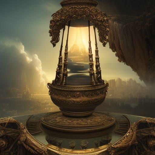 Epic Hourglass of Words: Digital Matte Painting