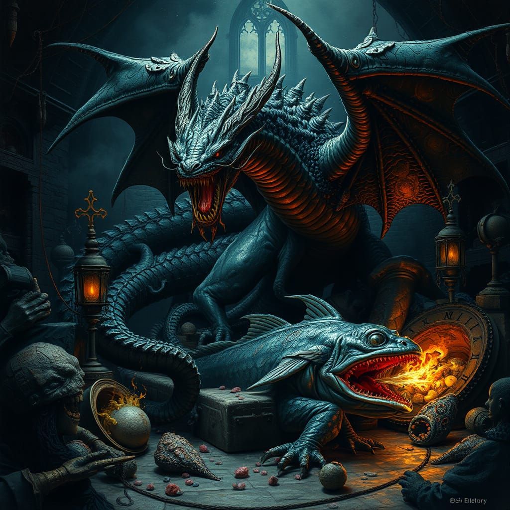 Gothic Dragon with Metallic Slime and Explosive Runes