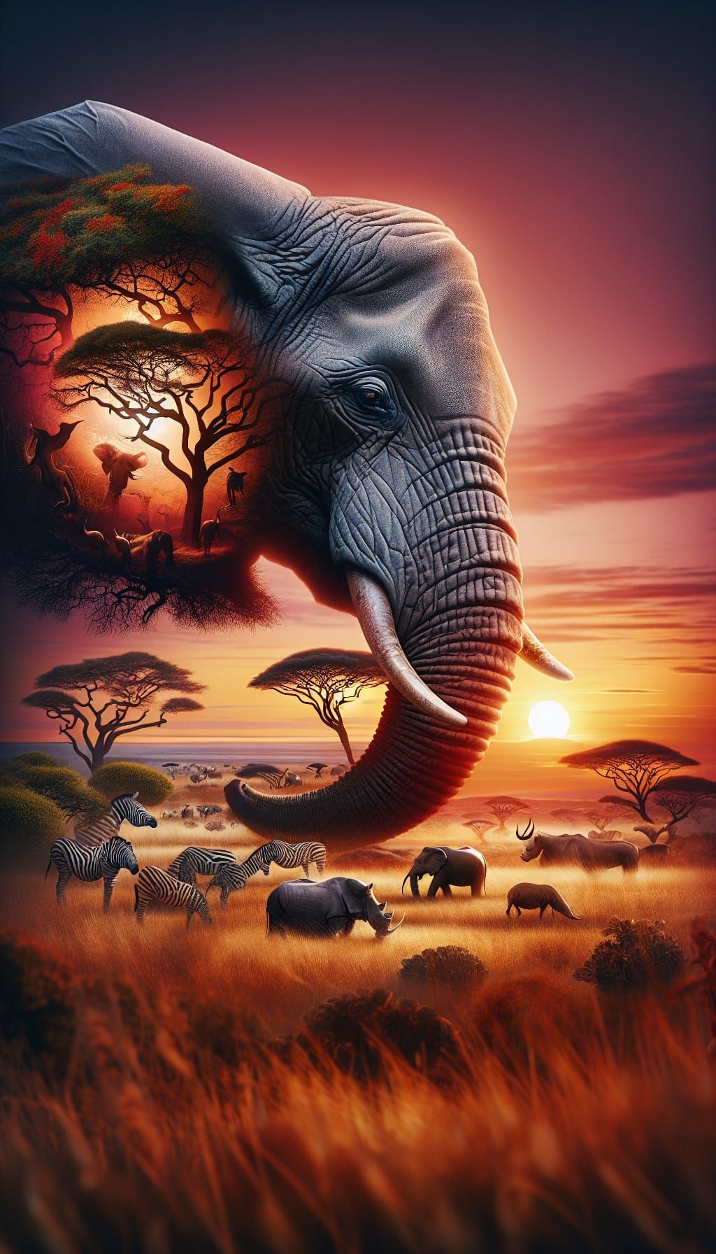 A majestic elephant head