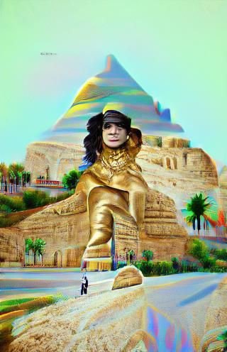 Michael Jackson as Egyptian Sphinx in 8K 3D
