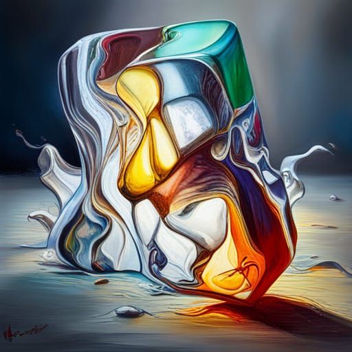 Ice Cube in Glass: Detailed Graffiti Art