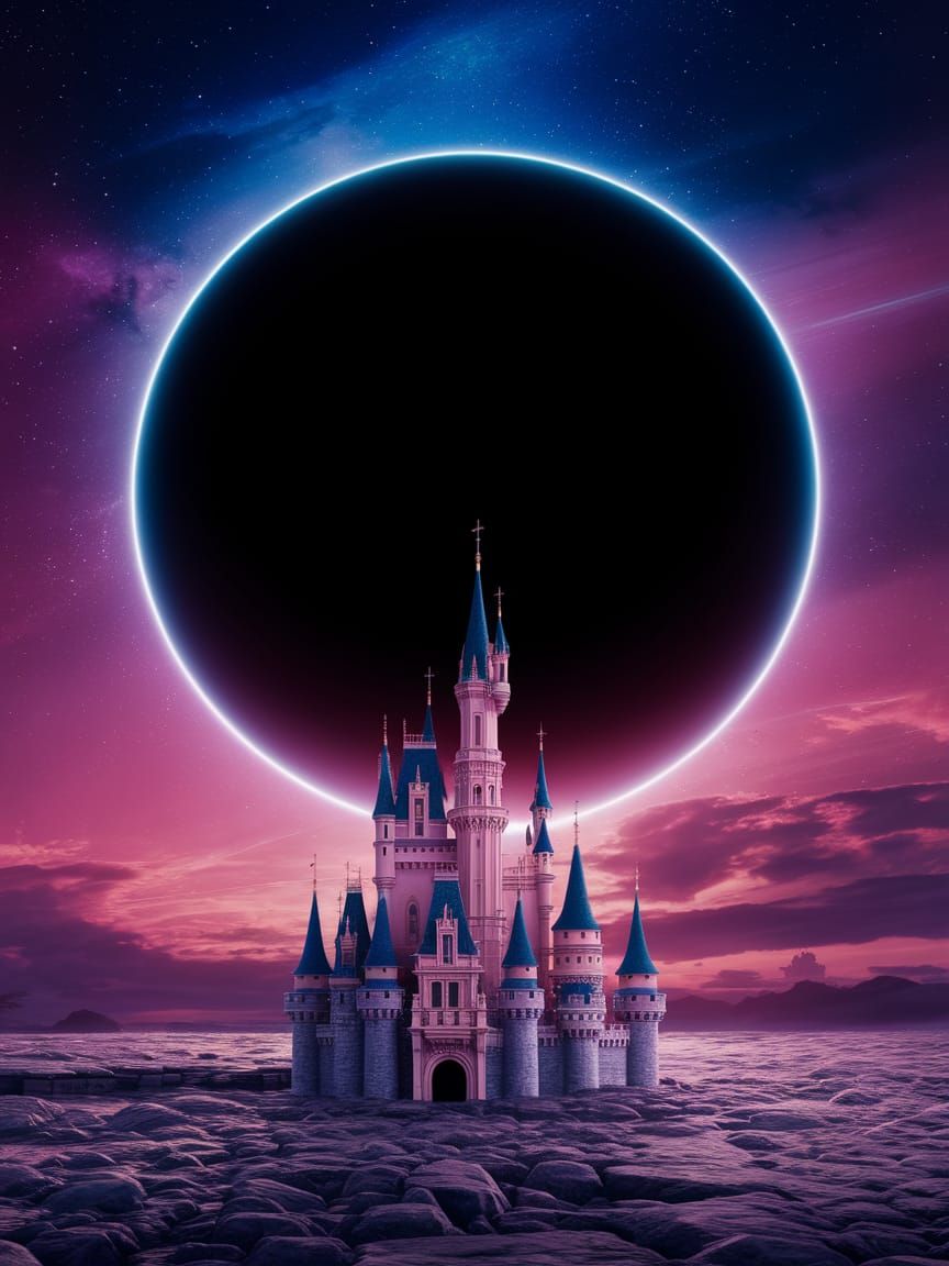 Comical Black Holes in Disney Cartoon Style