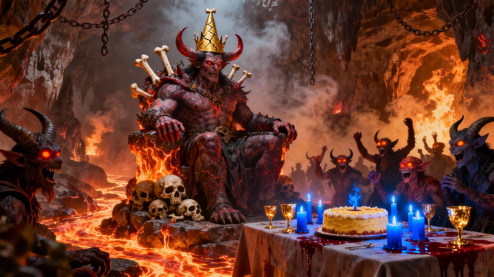Demonic Birthday Bash in Fiery Hell Halls
