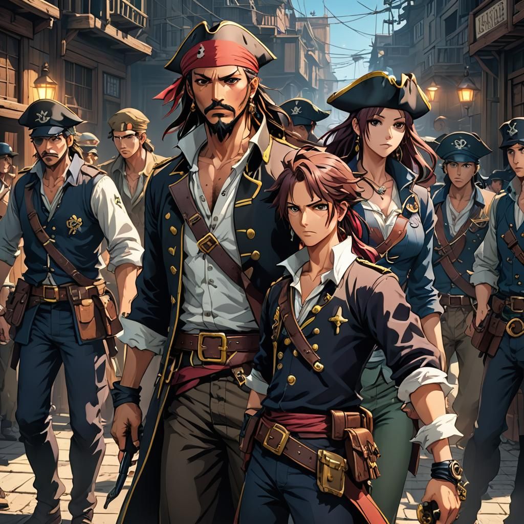Pirates Arrested: Cel-Shaded Anime Style