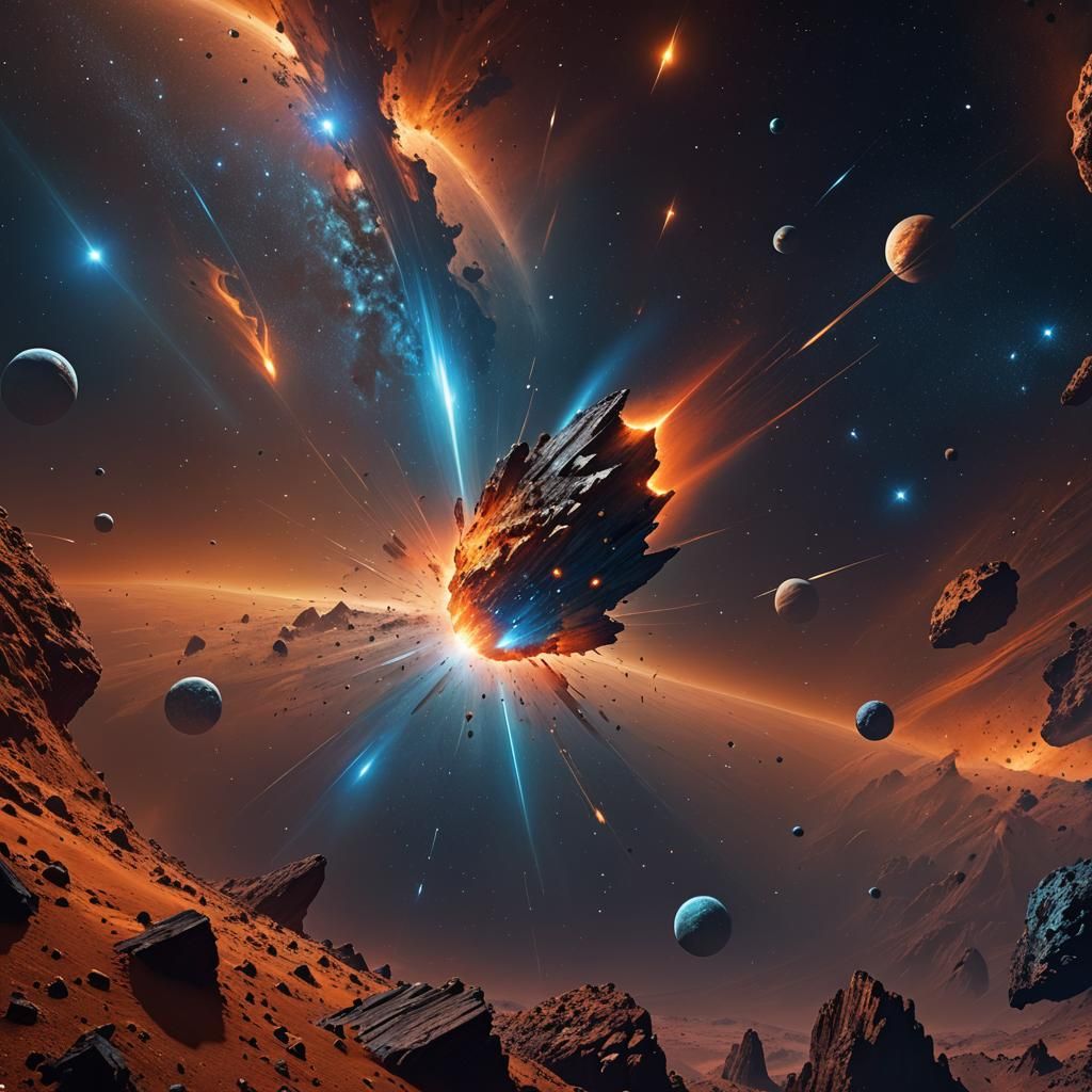 Comet Streaking Through Space: Digital Matte Painting