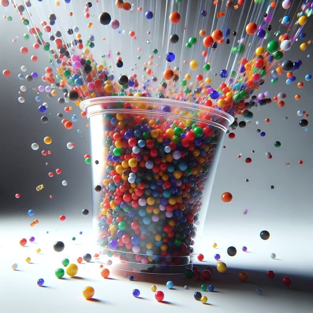 High-Detail Photo of Colorful Beads Spilling