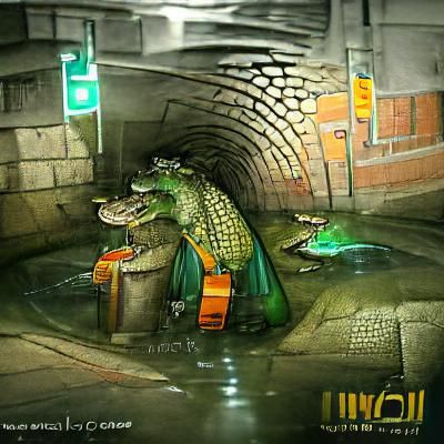 Intelligent Reptile Explores City Sewers: Concept Art