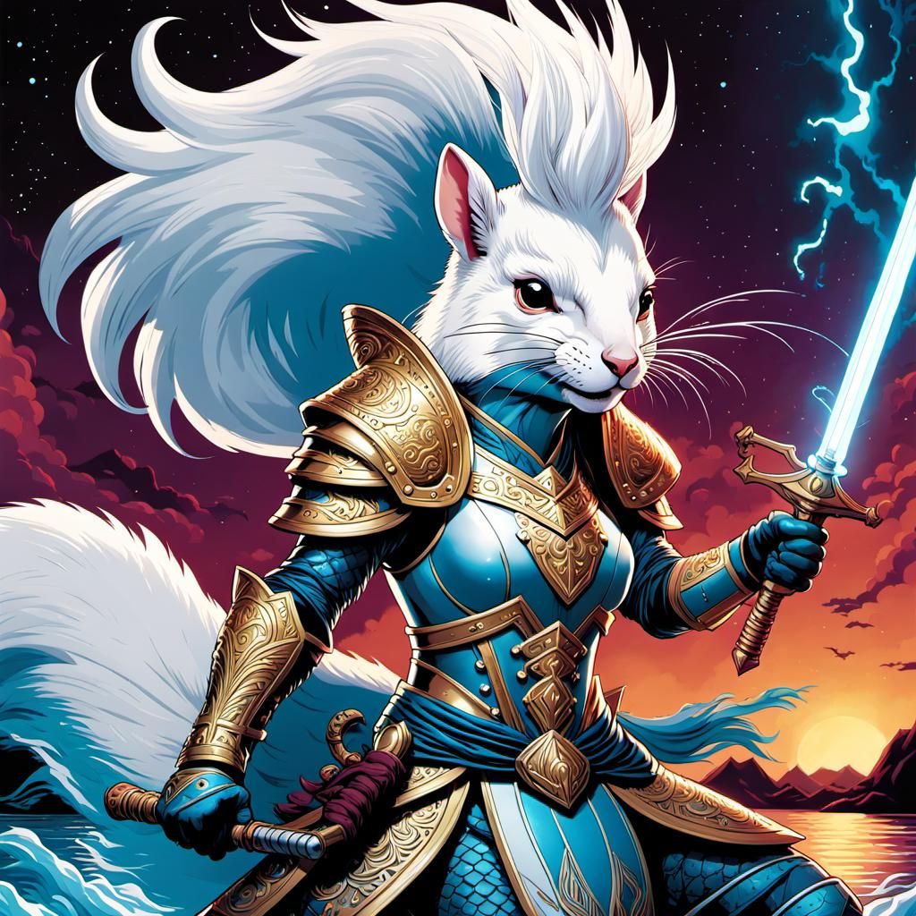 Albino Squirrel Knight