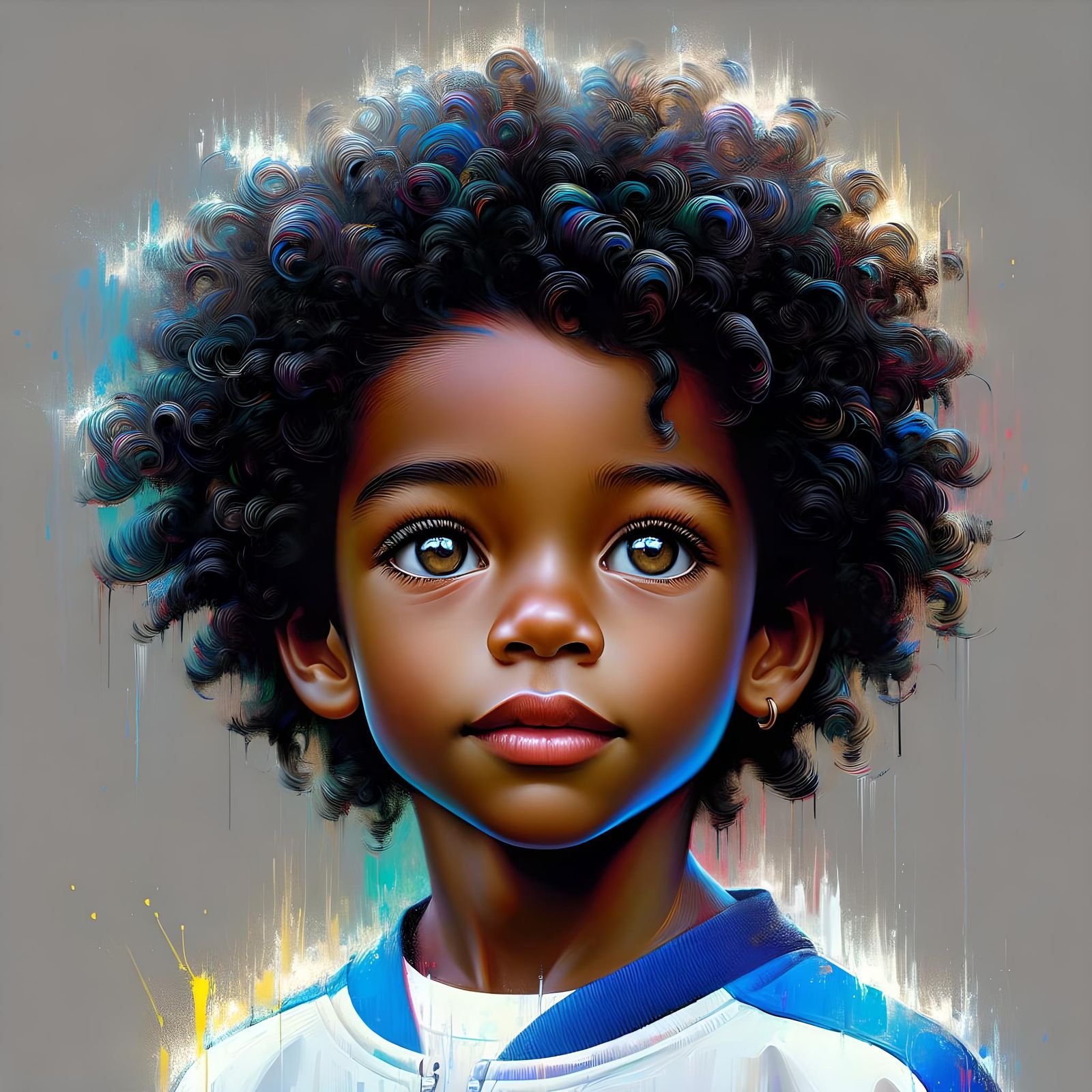 Hyperrealistic Portrait in Digital Graffiti Art Style
