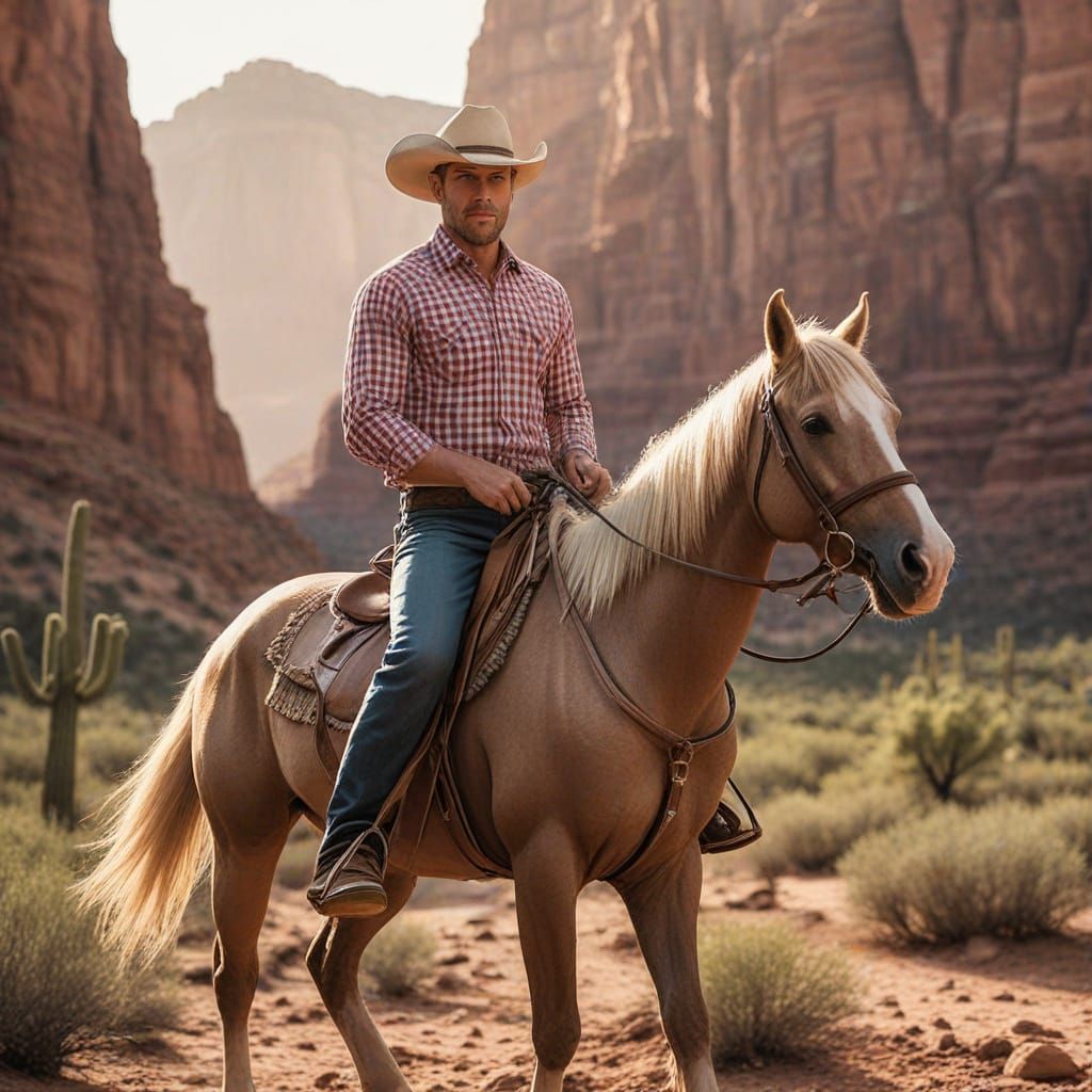Gingham shirted Cowboy