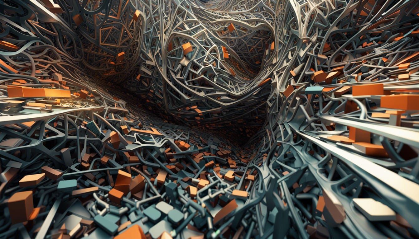 Abstract Bird's-Eye View in Organic Sci-Fi Style