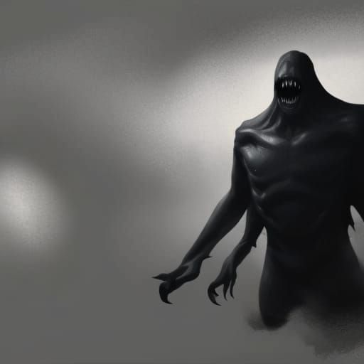 Eerie Faceless Figure in the Rain: Horror Concept Art