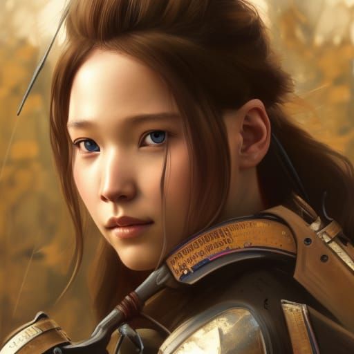 Aloy in Hunger Games: Hyperdetailed Portrait