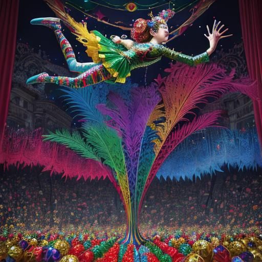 Psychedelic Opera Circus in Oil on Canvas