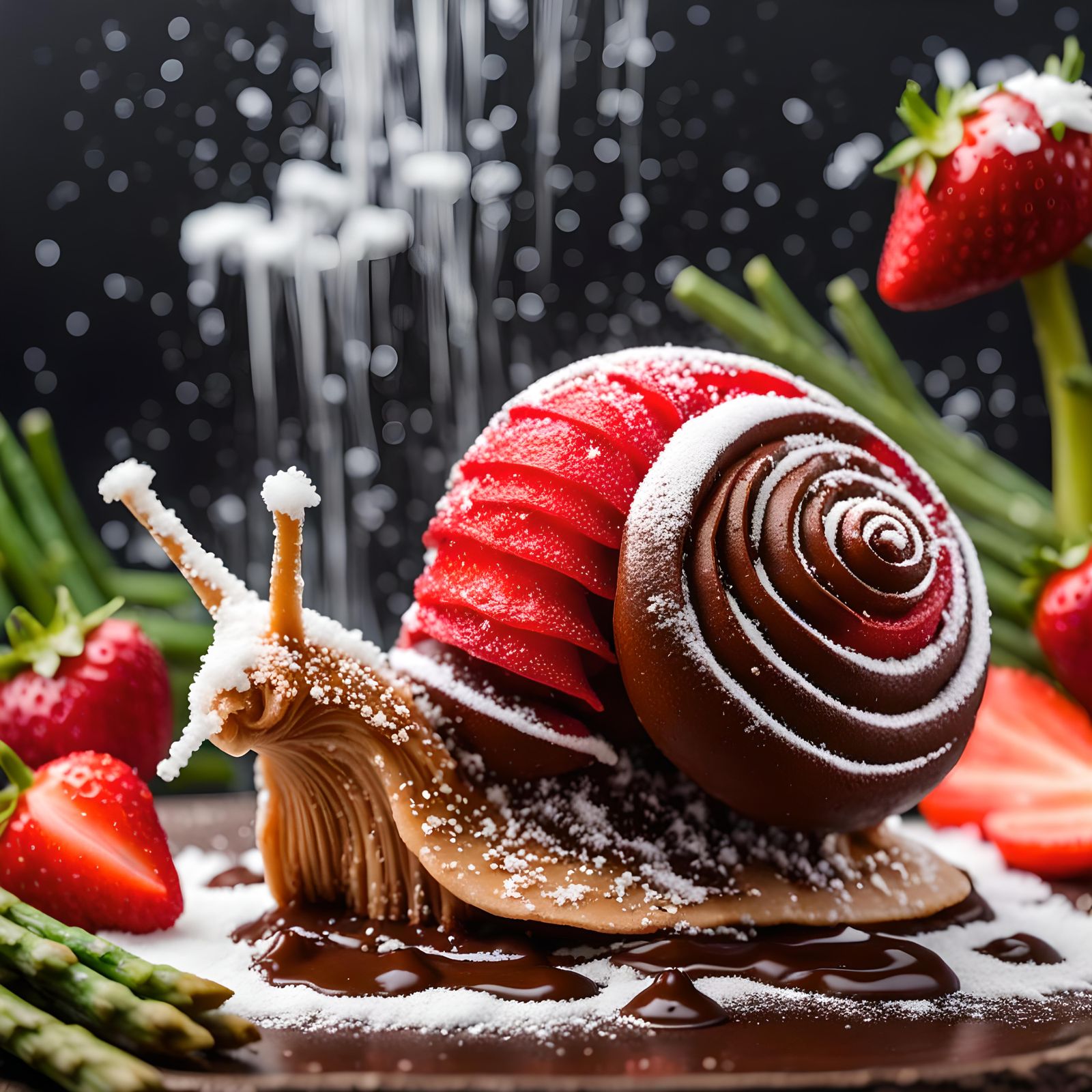 Candied Snail w/ Powdered Sugar Dusting