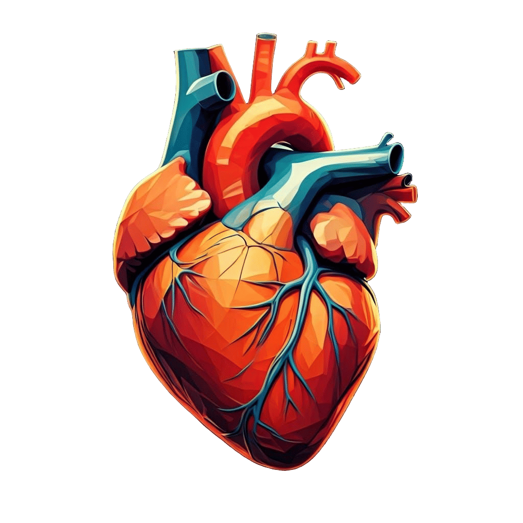 Vibrant Neo-Cubist Fragmented Human Heart