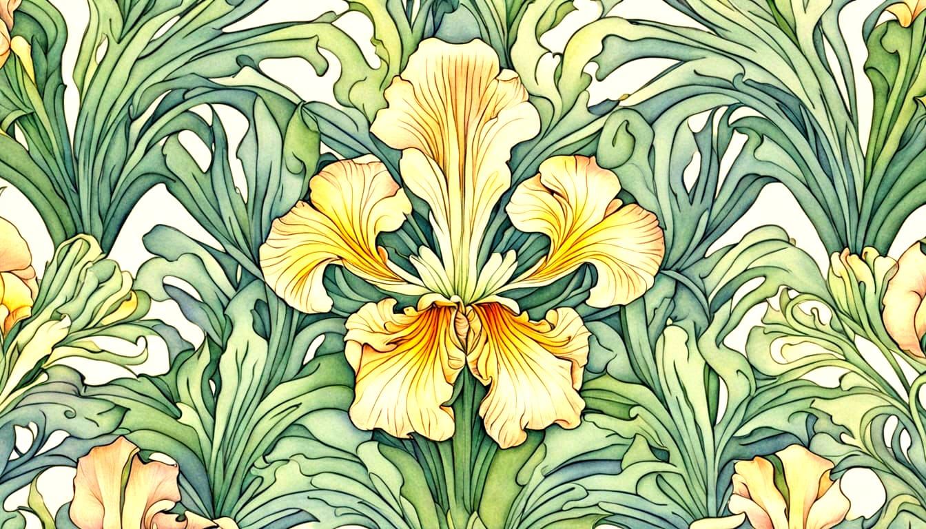 Moorcroft Style Iris Flower