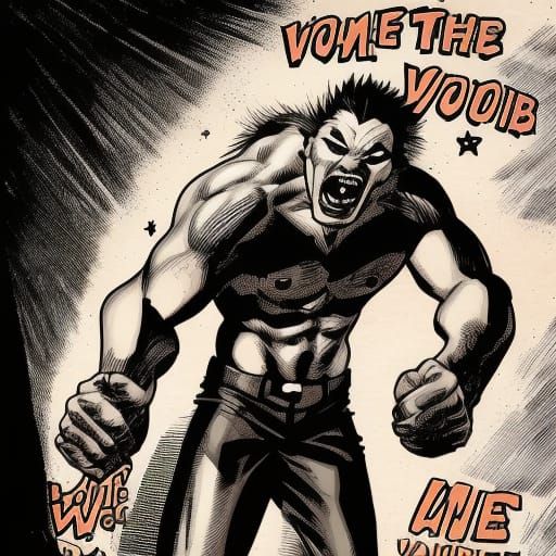 Comic Book Style Vampire Werewolf Illustration