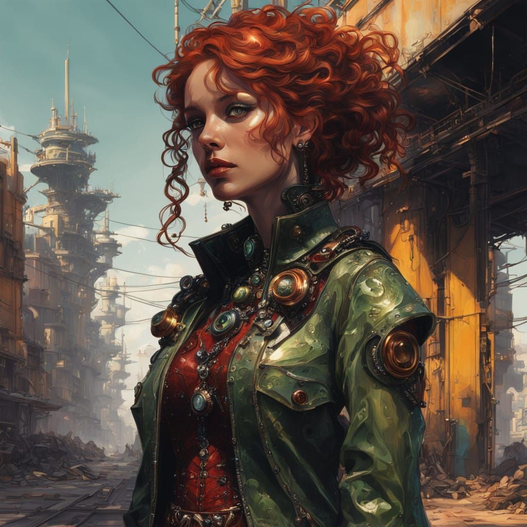 Sultry Curly Redhead Goddess in Dramatic Light