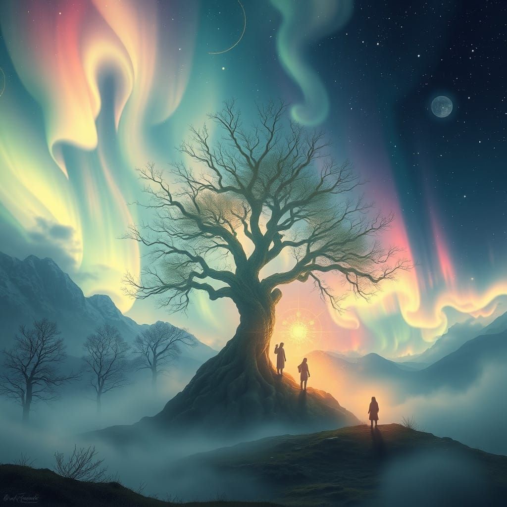 Celestial Rebirth in a Dreamlike Landscape