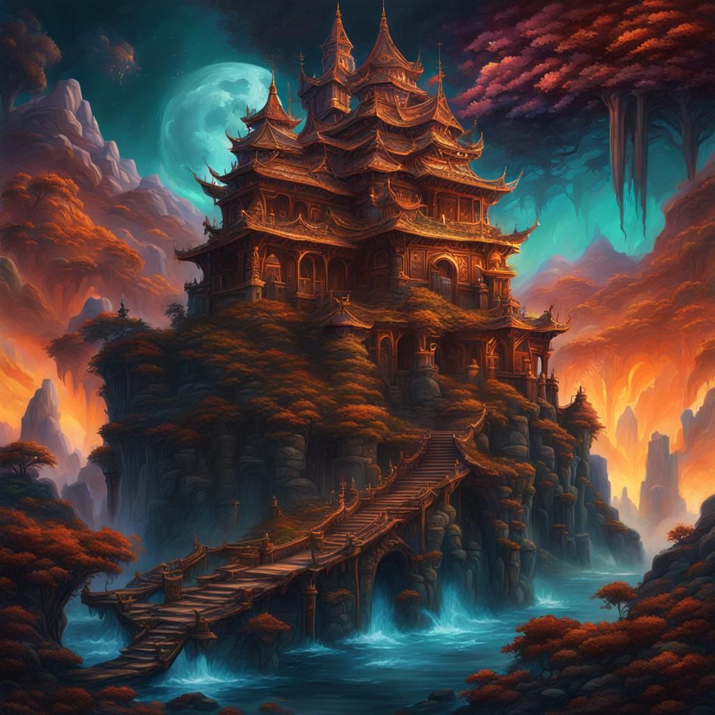 Acrylic Background on Canvas: Detailed Matte Painting