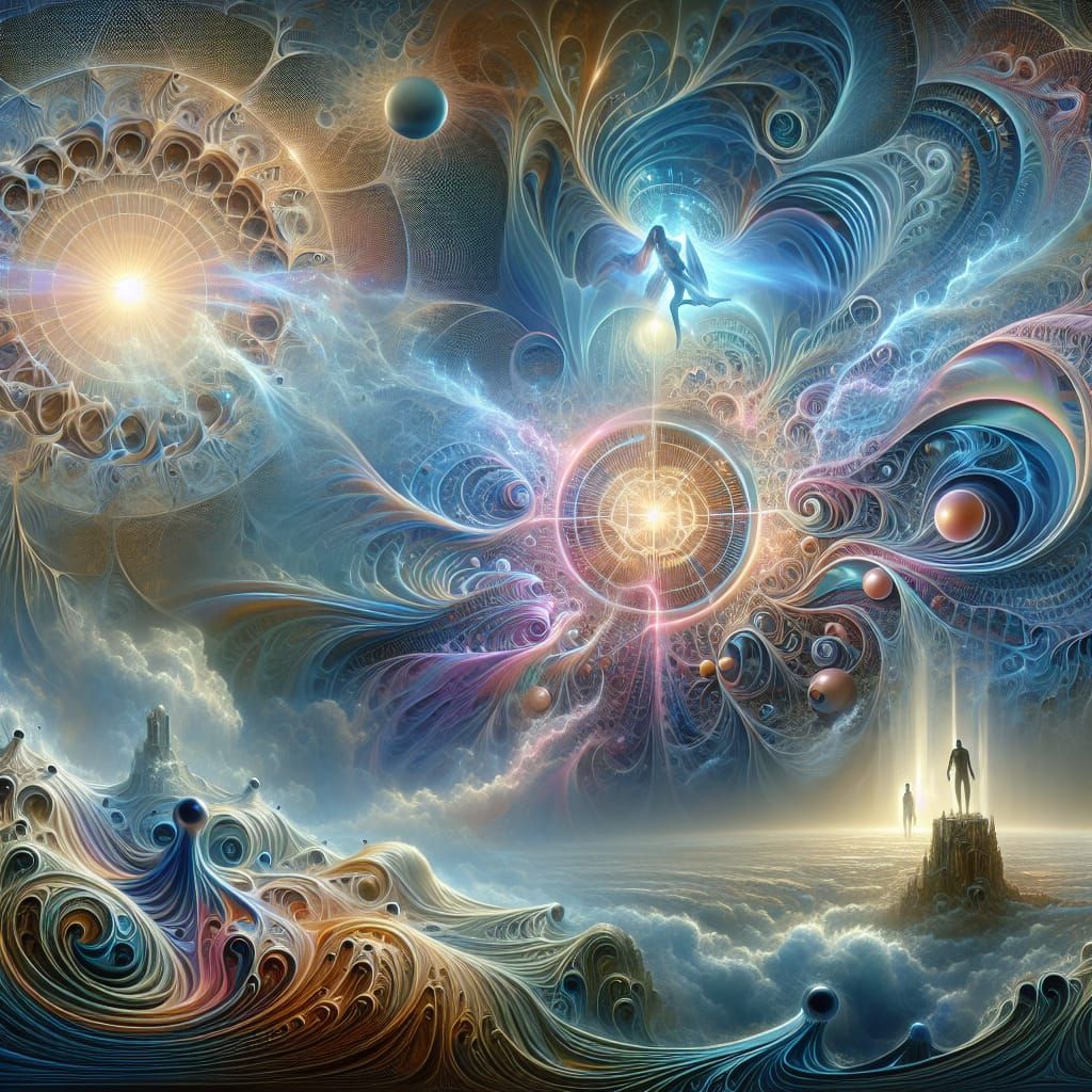 Holographic Eden Garden in Acrylic Style