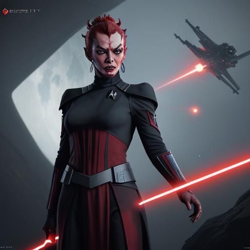 Darth Maul in Starfleet Uniform, Detailed Matte Painting