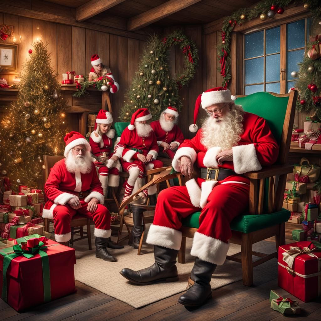 Santa's Christmas Fatigue at the North Pole