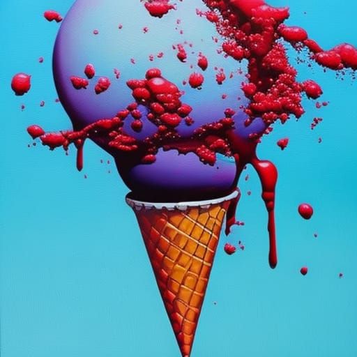 Colorful Graffiti Art Ice Cream Cone