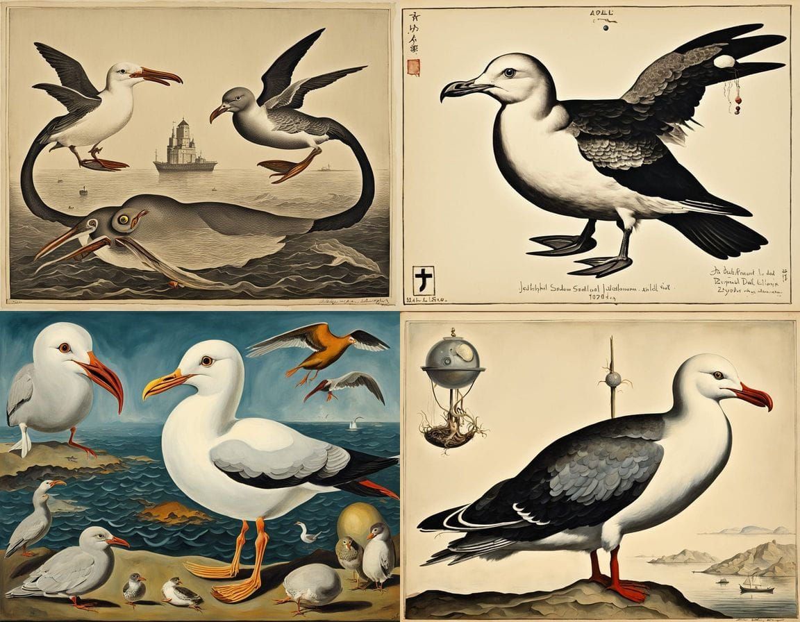 Cyberpunk Abomination of Seabirds and Sea Creatures