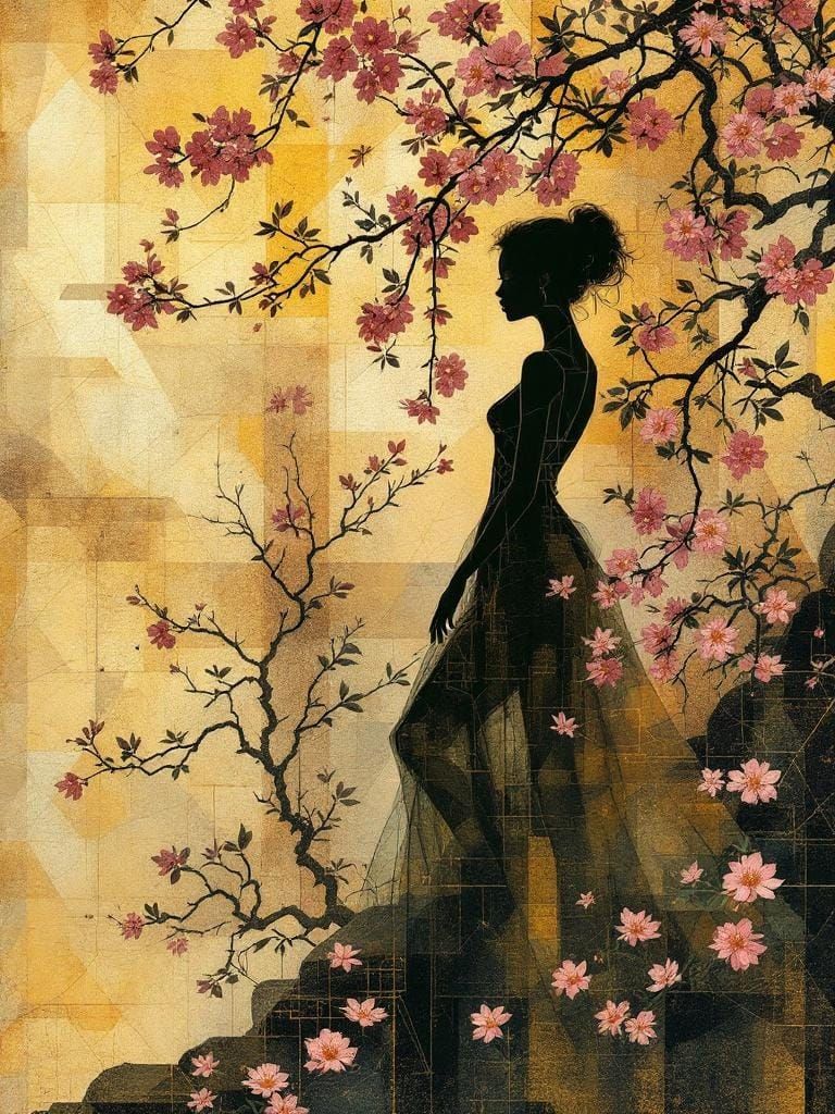 Botanical Silhouettes: Mondrian Meets Vintage Pin-Up in Ambe...