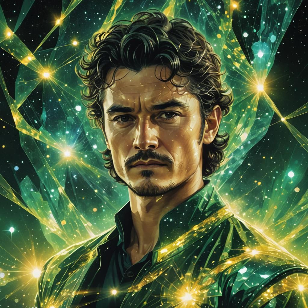 Orlando Bloom in Nebula Night Digital Art