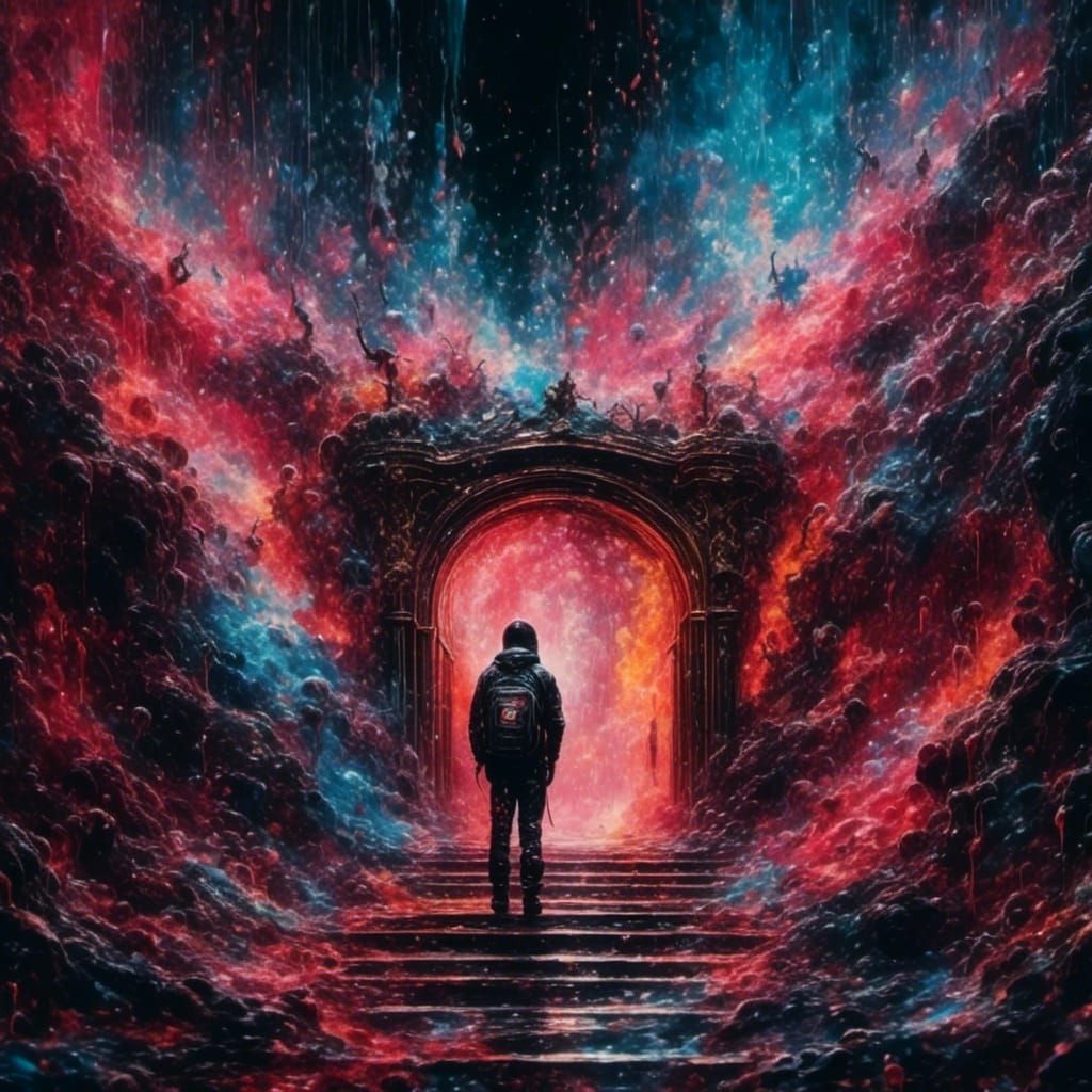 Cyberpunk Graffiti Art: Entrance to Hell