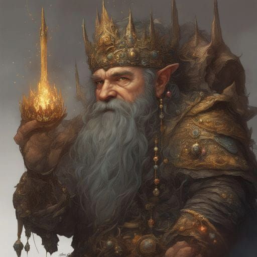 Dwarf King Masterpiece with Glowing Spellsword