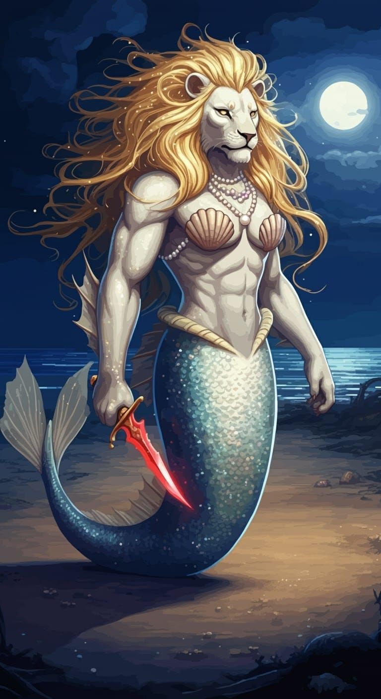 Lionmermaid pixelart