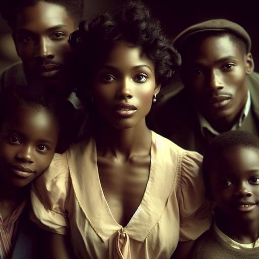 Stylish 1920s Family Portrait in Splash Art Style