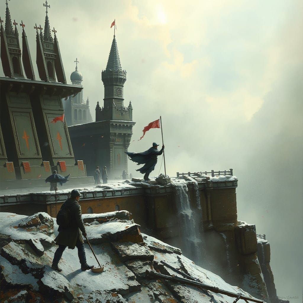 Dark Fantasy Cityscape in Gothic Style