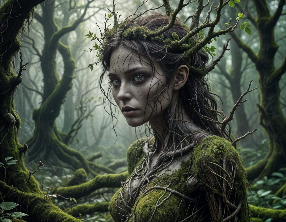 Enchanted Dark Dryad of the Haunted Forest