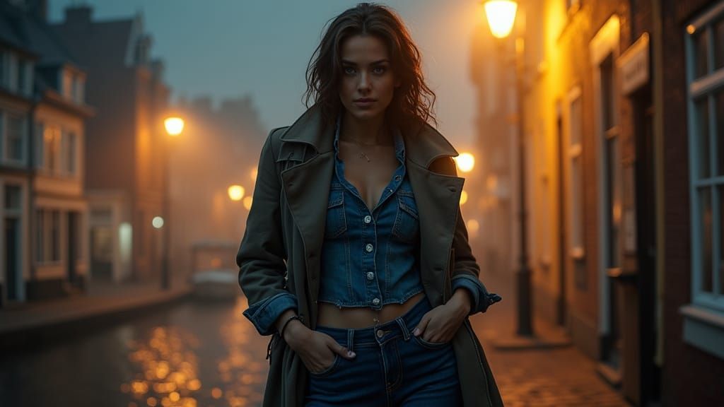 Hyperrealistic Portrait of a Beautiful Woman in Mysterious B...