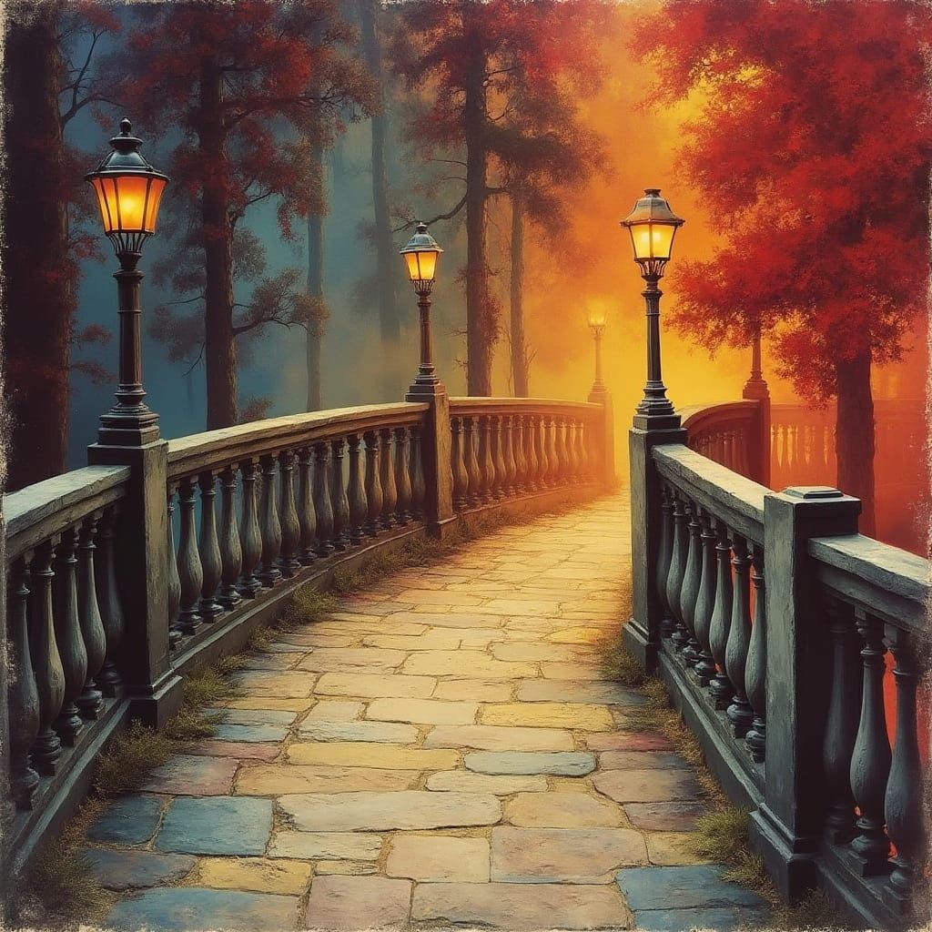 Hyper-Realistic Mysterious Bridge in the Forest