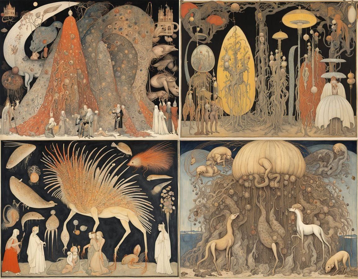 Surreal Hybrid Creature Inspired by Cubism