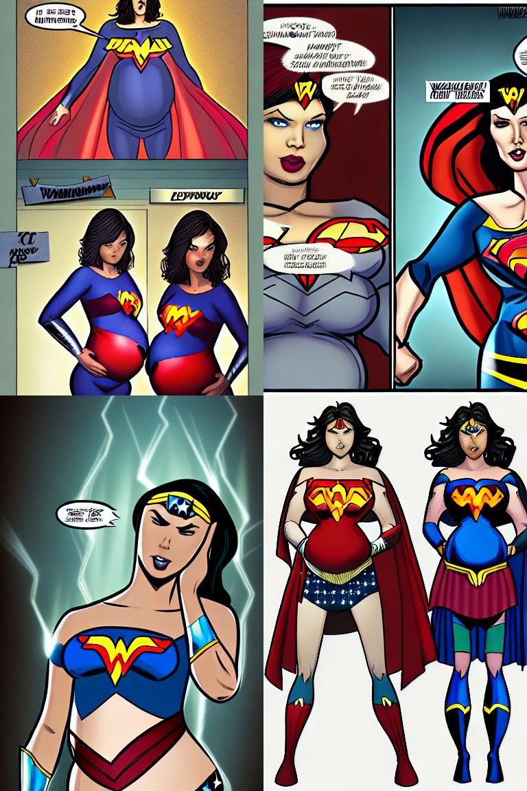 Pregnant Superheroine in Comic Book Art