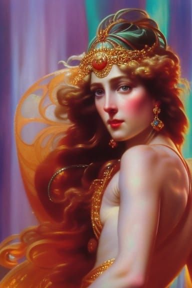 Aphrodite Concept Art in Art Nouveau Style