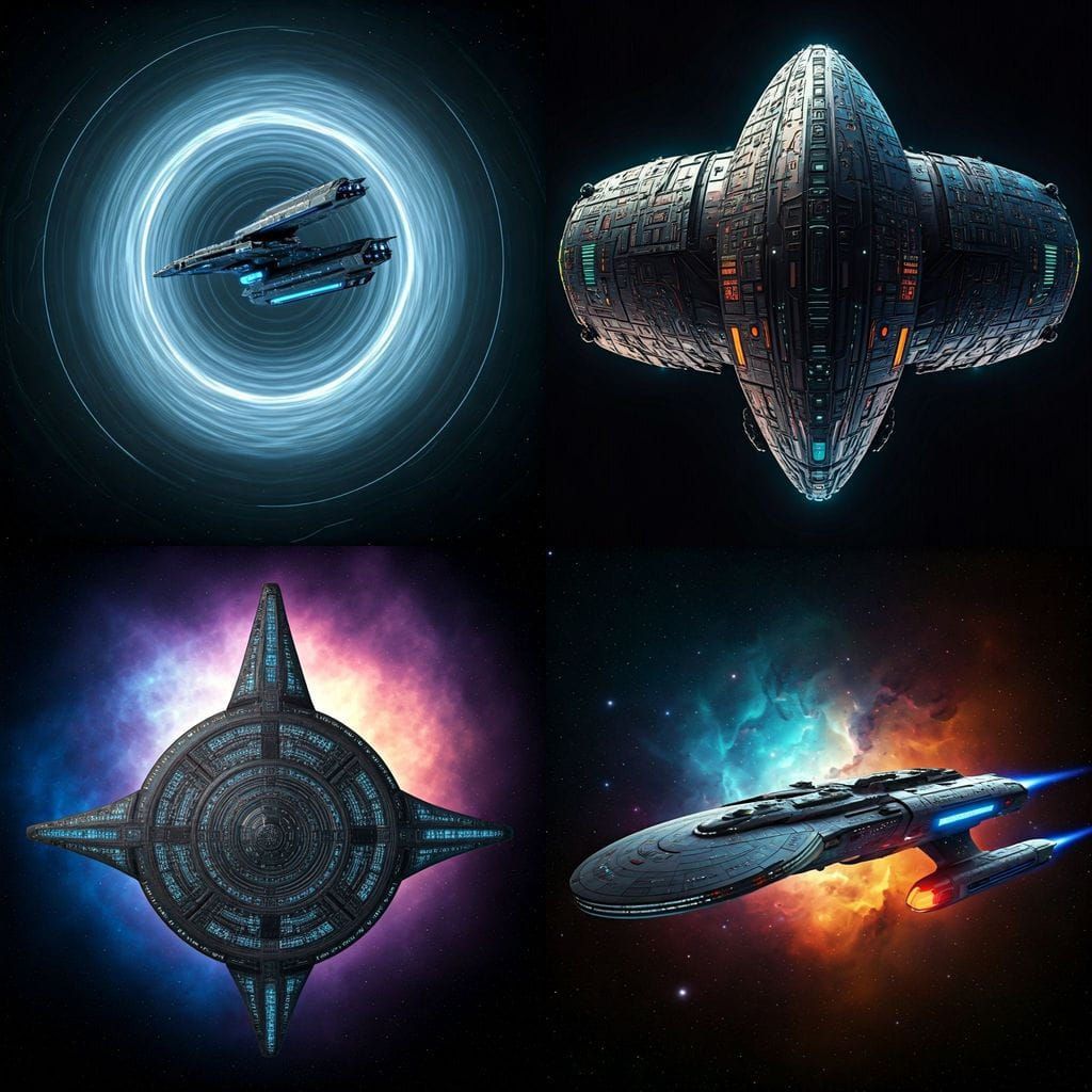 Top View of Interdimensional Starship of the Future