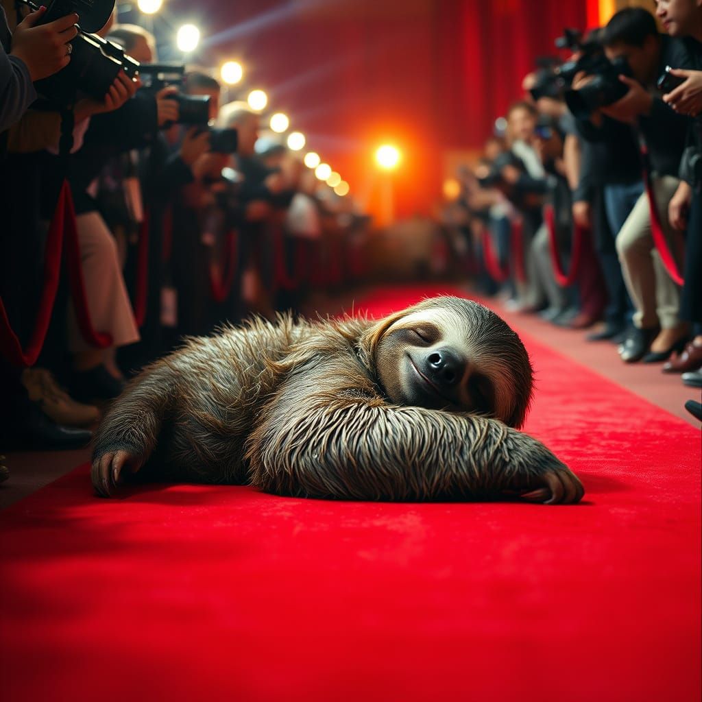 Serene Sloth Unfazed by Hollywood Glamour