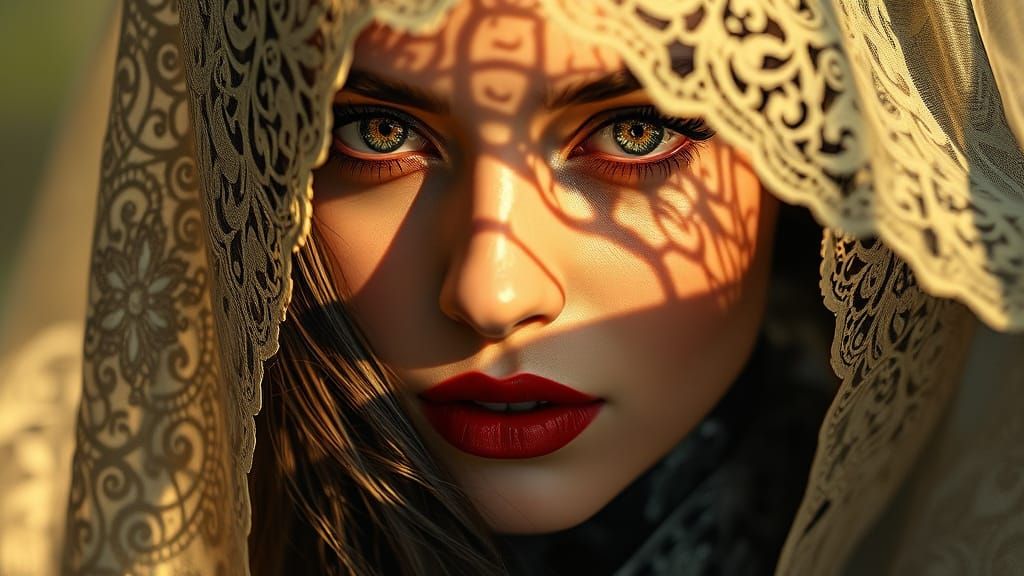 Ethereal Beauty in Golden Brown Eyes