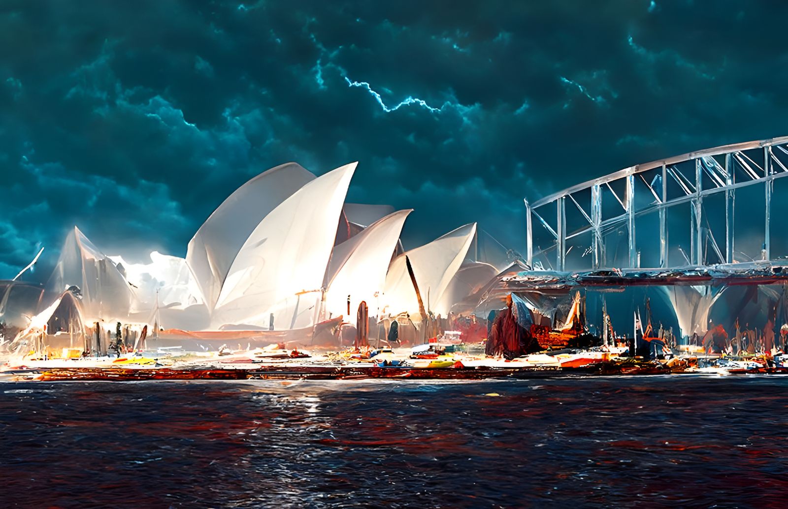 Lightning Storm Over Sydney Opera House